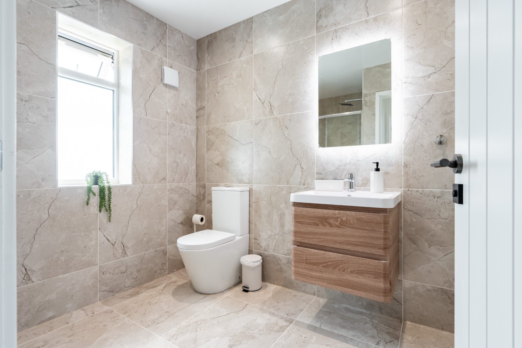 Lord Lodge bathroom with vanity unit and toilet