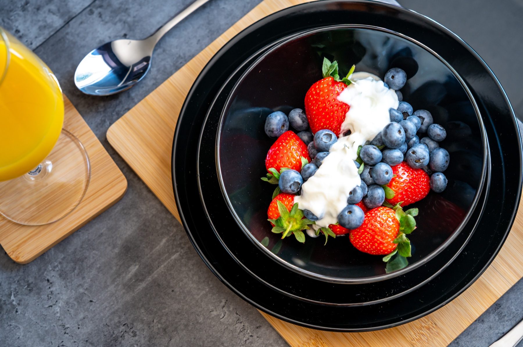 Lord Lodge breakfast bowl with fruit and yoghurt