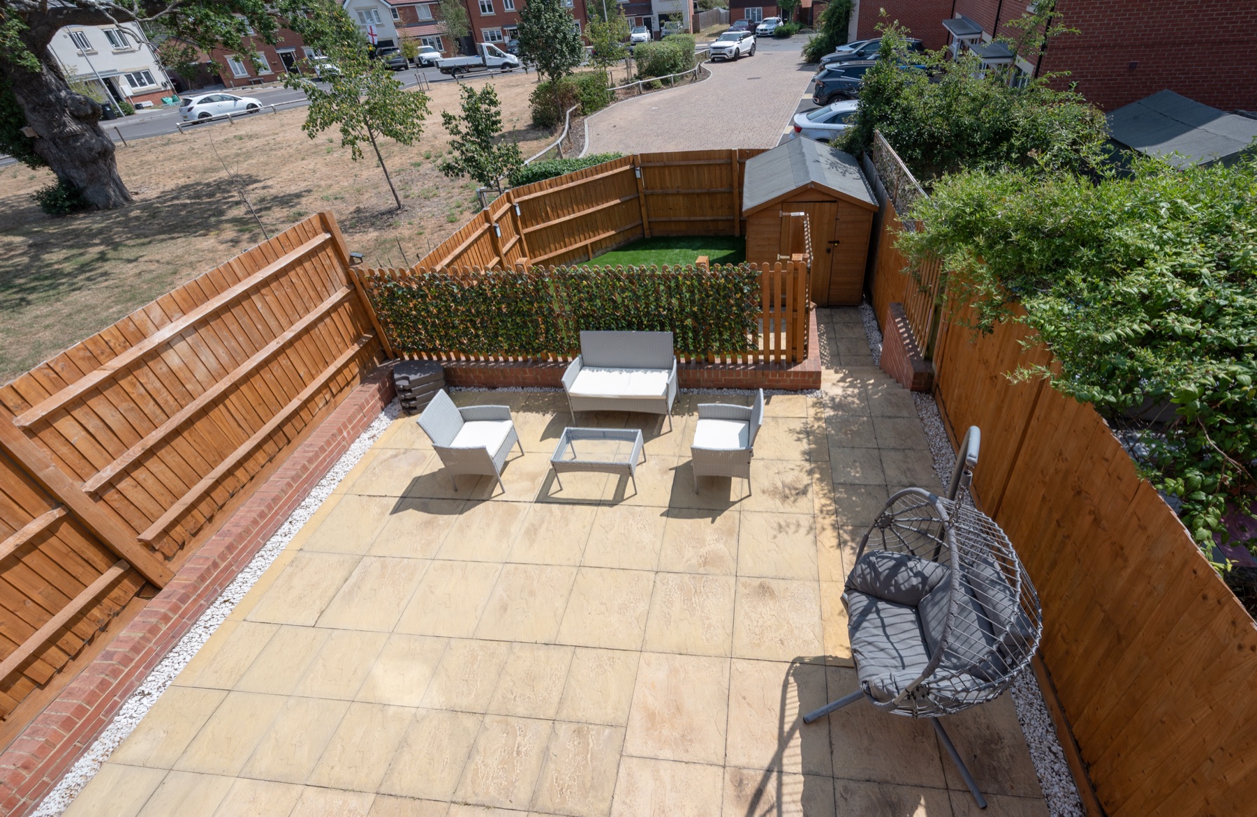 Loddon Lodge patio from above